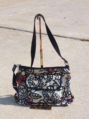 COACH POPPY Floral Scribble Print Daisy Kyra Graffiti Messenger Crossbody Purse